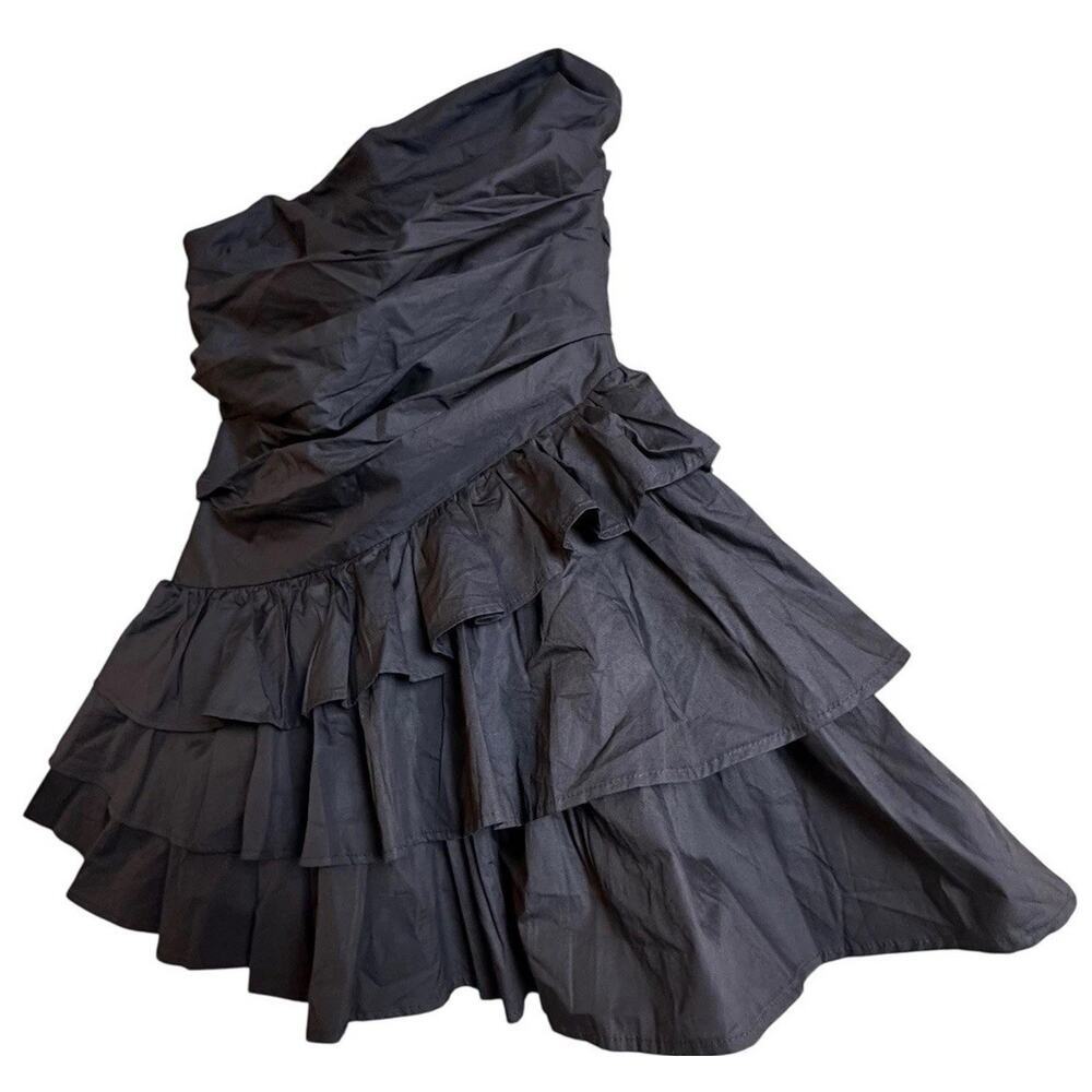 Hello Molly Black Strapless Ruffle Mini Dress - Picture 5 of 14